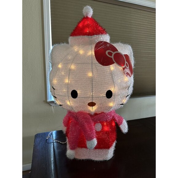 Hello Kitty Christmas 28” 3D Lighted Holiday Decor Jumbo Rare Kurt Adler 2012 - Picture 2 of 16